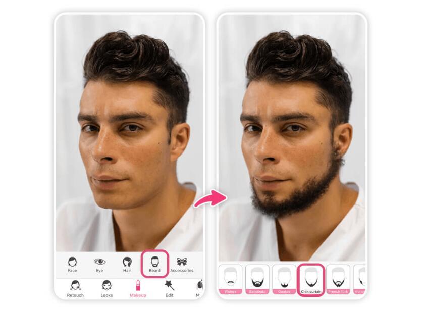 YouCam Makeup - Professional Selfie Editor to Add Beard Filter